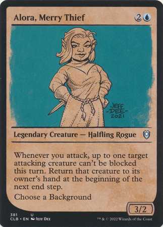 Alora, Merry Thief - Showcase Rulebook (Commander Legends: D&D - Battle for Baldur's Gate)