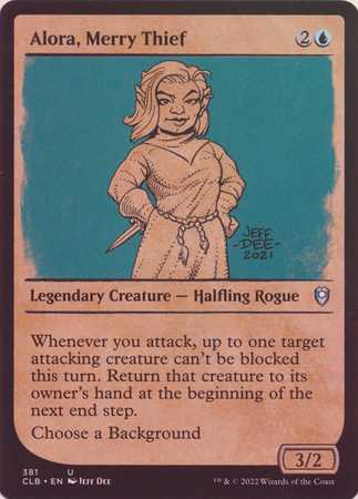 Alora, Merry Thief - Showcase Rulebook Foil (Commander Legends: D&D - Battle for Baldur's Gate)